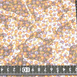 シルクシフォン 花柄プリント 茶色 K2輸入生地 イタリア製 2枚目の画像