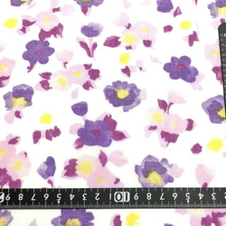バンブー花柄プリント 薄紫色 K3輸入生地 オーストリア製 3枚目の画像