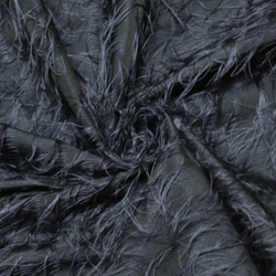 毛足が長いポリエステル100％生地 紺色 K61輸入生地 スイス製 1枚目の画像