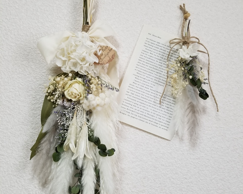 ドライフラワー プリザーブドフラワー スワッグ ブーケ アンティーク