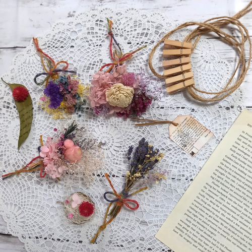 ドライフラワー スワッグ ガーランド カラフル 壁掛けインテリア