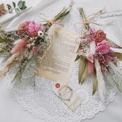 アンティークピンク♡ローズ♡ドライフラワー スワッグ セット☆お洒落