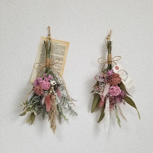 アンティークピンク♡ローズ♡ドライフラワー スワッグ セット☆お洒落