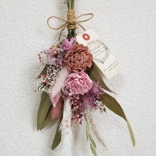 アンティークピンク♡ローズ♡ドライフラワー スワッグ セット☆お洒落