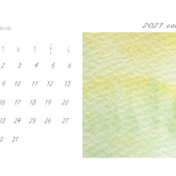 2021 カレンダー　ポストカードサイズ　月ごと　水彩画　ナチュラコ　　 8枚目の画像
