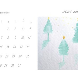 2021 カレンダー　ポストカードサイズ　月ごと　水彩画　ナチュラコ　　 10枚目の画像