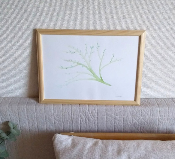 原画　水彩画「tree」　A4サイズ　額装します　送料無料　癒やし　ナチュラル 1枚目の画像