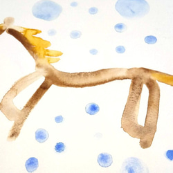 Irodori 明信片水彩畫什錦 / 5 件套（藍色、鳥、黃色、曲線、馬） Naturaco 第9張的照片