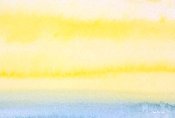 海邊早晨水彩“黃色”明信片/3 件套 naturako 第2張的照片