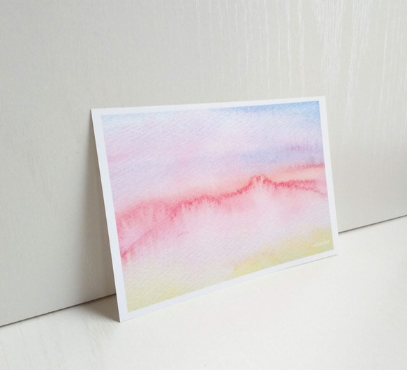 癒やし　水彩画 「グラデーションカラー」 ポストカード/３枚セット ナチュラコ 1枚目の画像