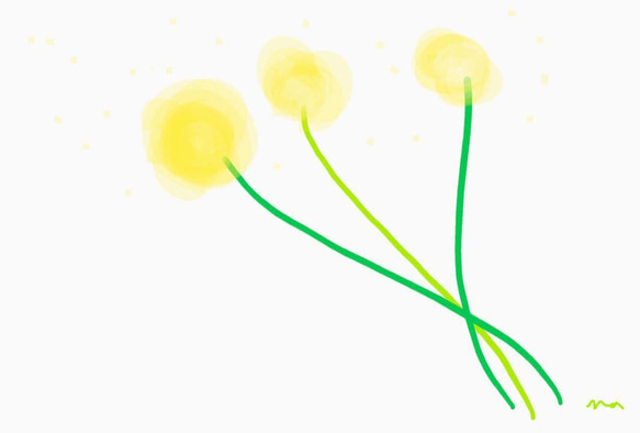 やさしい時間　「黄色い花」　ポストカード/３枚セット　ナチュラコ 3枚目の画像
