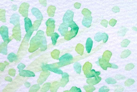夏　水彩画「グリーン」　 ポストカード/３枚セット ナチュラコ　 7枚目の画像