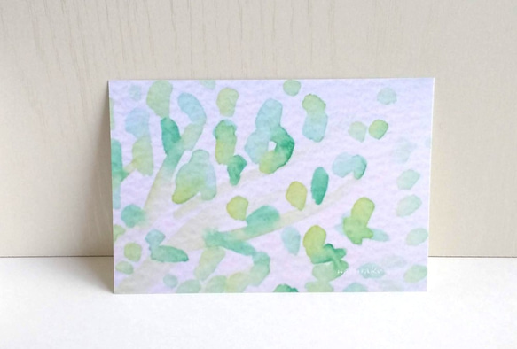 夏　水彩画「グリーン」　 ポストカード/３枚セット ナチュラコ　 6枚目の画像