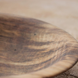 天然木のリム皿風ボウル（柿/スポルテッド） 6枚目の画像