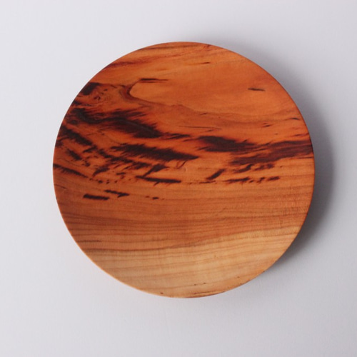 木地菊紋手塩皿、木皿18枚 　A340 天然木のプレート/18.5cm中皿/桜サクラ【1年間無料交換保証つき