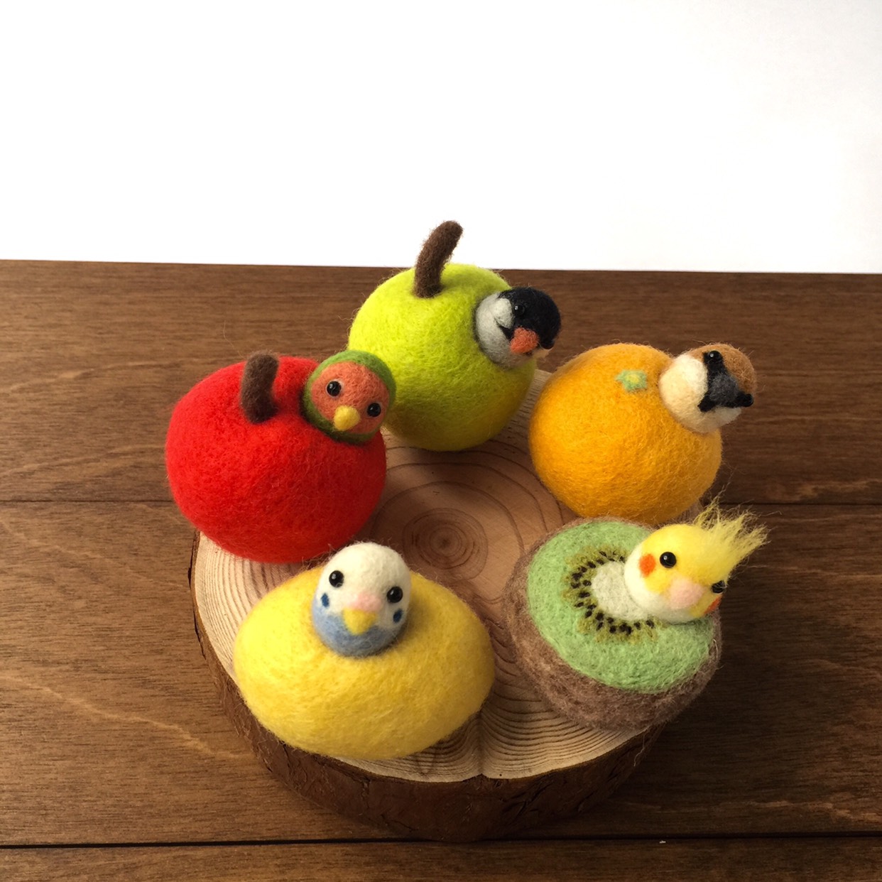 鳥のぬいぐるみ 3色セット羊毛フェルト　ぬいぐるみ OPERA作家羊毛フェルト
