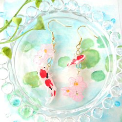 鯉と桜＊ピアス/イヤリング 1枚目の画像