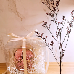 永生花/乾燥花發光玻璃罩~粉色系 第3張的照片