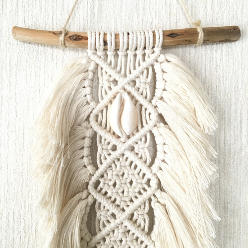 海を感じるインテリア雑貨』流木マクラメタペストリー タペストリー