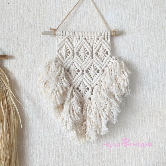 No.102 ふさふさフリンジのマクラメタペストリー ふさふさフリンジマクラメタペストリー タペストリー・壁掛け Kapua