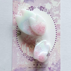 桜の帯留め＆イヤリングセット A 3枚目の画像