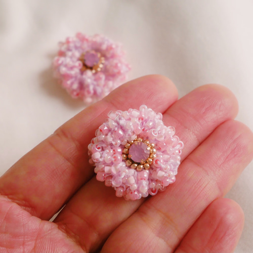 さくら ピンクドレスフラワー ピアス・イヤリング ピアス