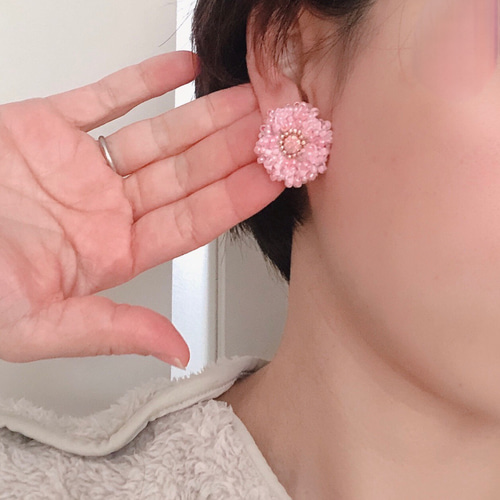 さくら ピンクドレスフラワー ピアス・イヤリング ピアス