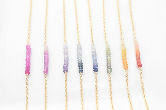 [lavender] 虹色サファイヤを分け合うブレスレット 5枚目の画像