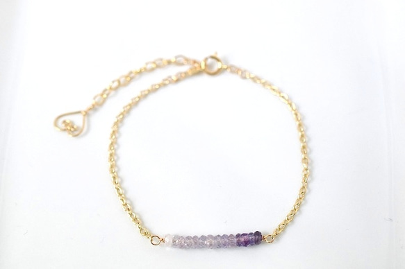 [lavender] 虹色サファイヤを分け合うブレスレット 4枚目の画像
