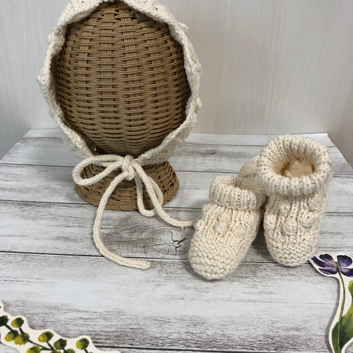 新生児〜6ヶ月ベビー用ボンネット&ソックス ベビー服 律 通販 10454239