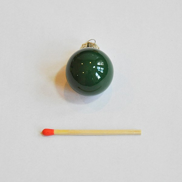 クリスマスオーナメントボール同系色3個セット（緑・黄緑・山吹色） 3枚目の画像