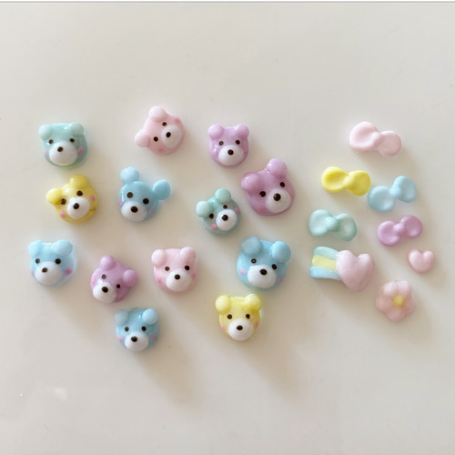 ネイルパーツ M 3D ピンク リボン 頼れる パーツ