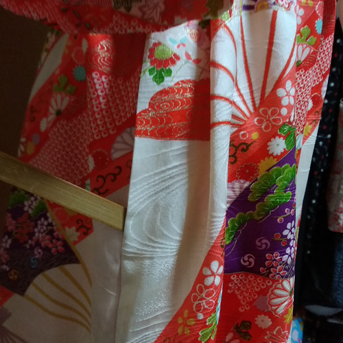 着物リメイク☆四ッ身の着物からワンピース ワンピース 着物リメイク