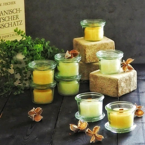 蜜蝋製アロマキャンドルの大小4個