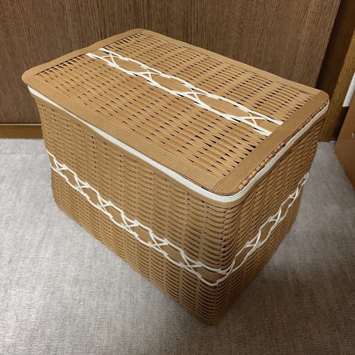 クラフトバンド ふた付きバスケット フリーボックス・小物入れ