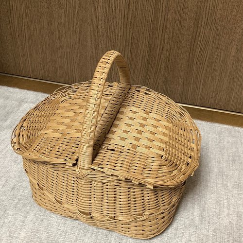 クラフトバンド フタ付きピクニックバスケット フリーボックス クラフトバンド フタ付きピクニックバスケット フリーボックス