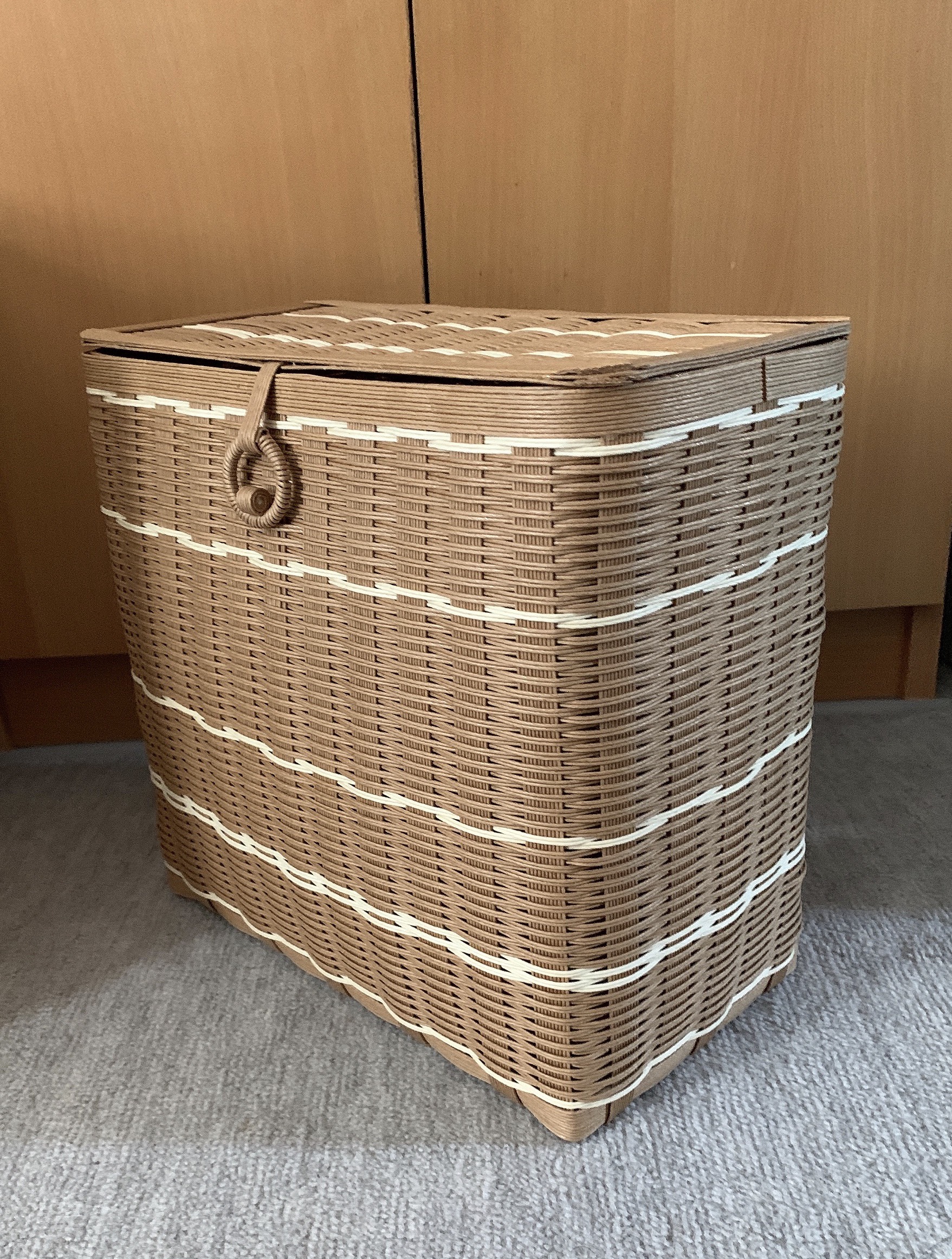 クラフトバンド　バスケット 136【6本幅のあじろ編みかごの作り方】Ajiro woven basket with