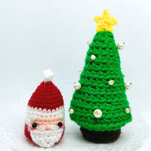 受注制作 あみぐるみ クリスマス セット サンタクロース ツリー かぎ針