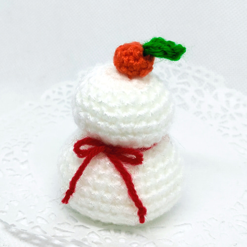 受注制作 あみぐるみ 鏡餅 鏡もち かがみもち 正月飾り かぎ針編み