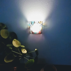 LEDセンサー　特集掲載作　ライト　受注後製作します　壁掛け　置型フットライト　照明 　ステンドグラス　[森の灯り]　 8枚目の画像