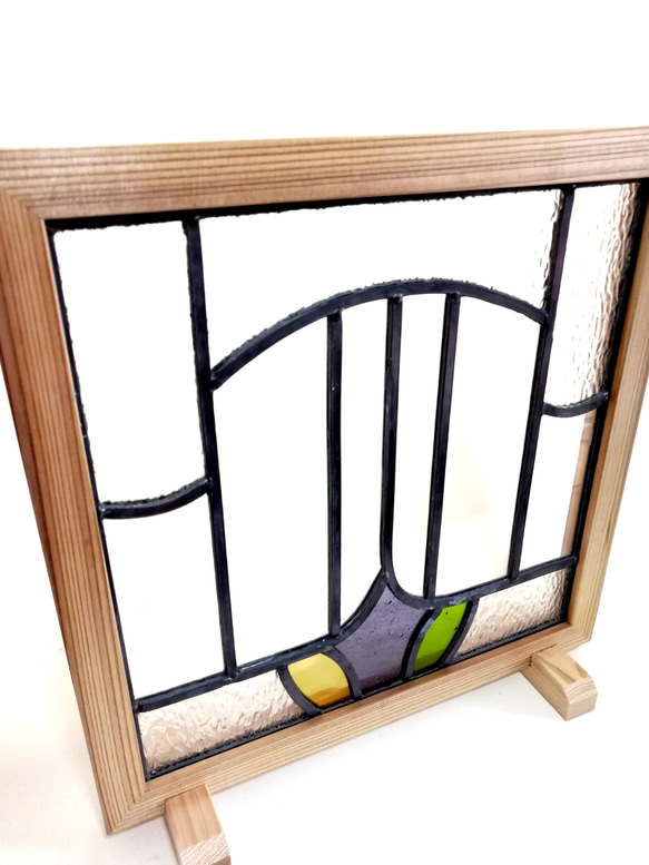 ステンドグラス　窓　送料無料　パネル　ラッキーモチーフ　ナチュラルインテリア　販売　リノベ　室内窓　小窓　[Arch] 3枚目の画像