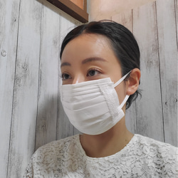 【再販】乾燥肌荒れ対策♢ガーゼ１枚仕立てのマスクカバー（シンプルな白）　不織布マスクカバー／インナーマスク　薄い♢涼しい 7枚目の画像