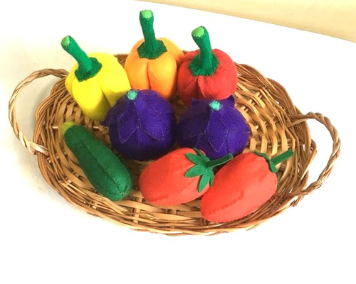 野菜人形 アンティーク ニンジン ナス パプリカ トマト 一つ目妖怪