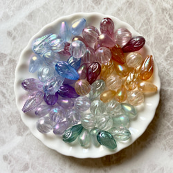 ●貴重/手染め多角ビーズ×オーロラひねり×グラデかぼちゃ カスタムボールペン 手染めビーズ「オーロラドロップ」 ビーズ moegi0218 通販