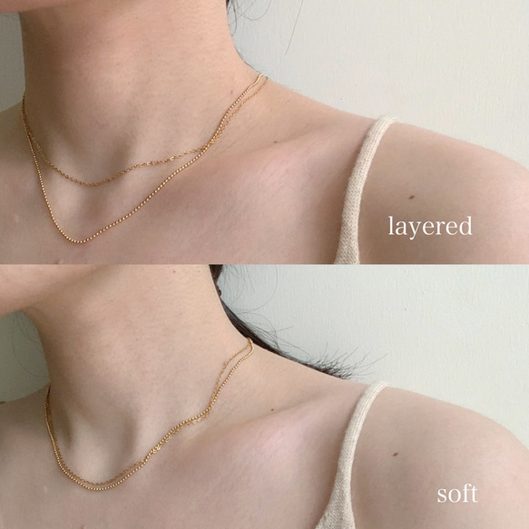 layered necklace <gold>［サージカルステンレス］ 8枚目の画像