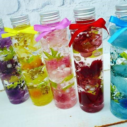 ★ハーバリウム　バラ・センニチコウ　丸瓶　150㎖　選べる５色★ 2枚目の画像