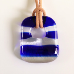 ガラスのネックレス：rock candy (blue×clear) 1枚目の画像