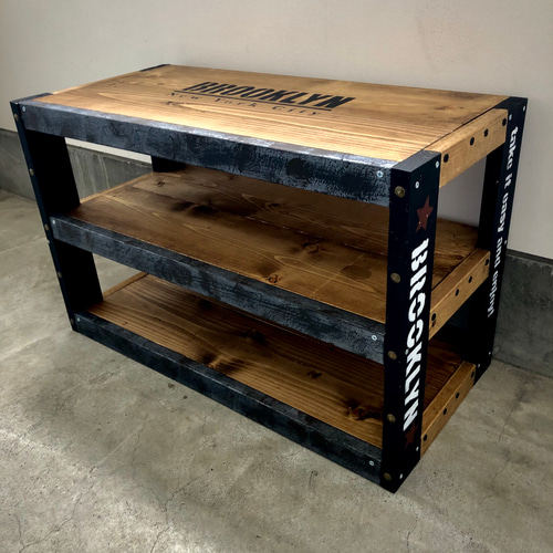 男前インテリア シャビー加工多目的ラック 男前インテリアシャビー加工