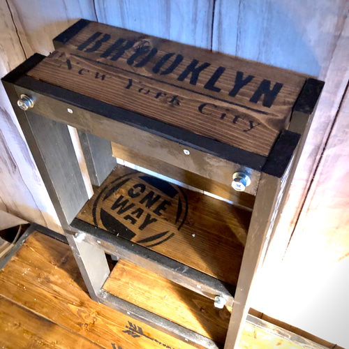 男前家具 木製棚 アメリカンスタイル サビ加工 棚・シェルフ・ラック