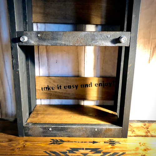 男前家具 木製棚 アメリカンスタイル サビ加工 棚・シェルフ・ラック